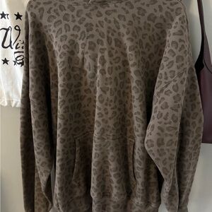 Abercrombie & Fitch Brown Leopard Print Crewneck Sweater